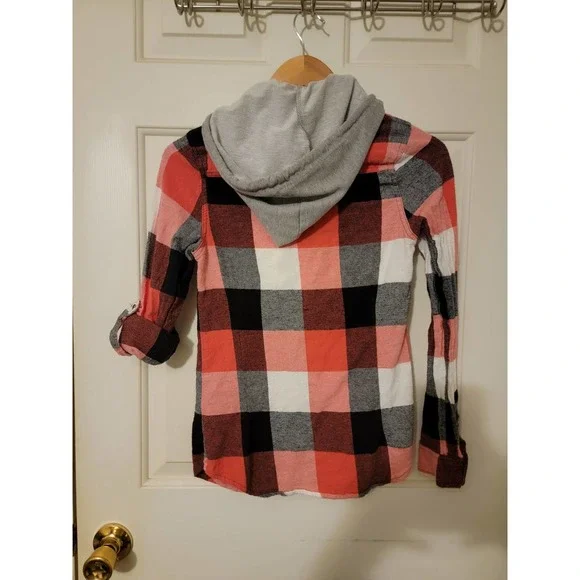 Size XS Juniors Adam Levine flannel w/ hood - Picture 2 of 5